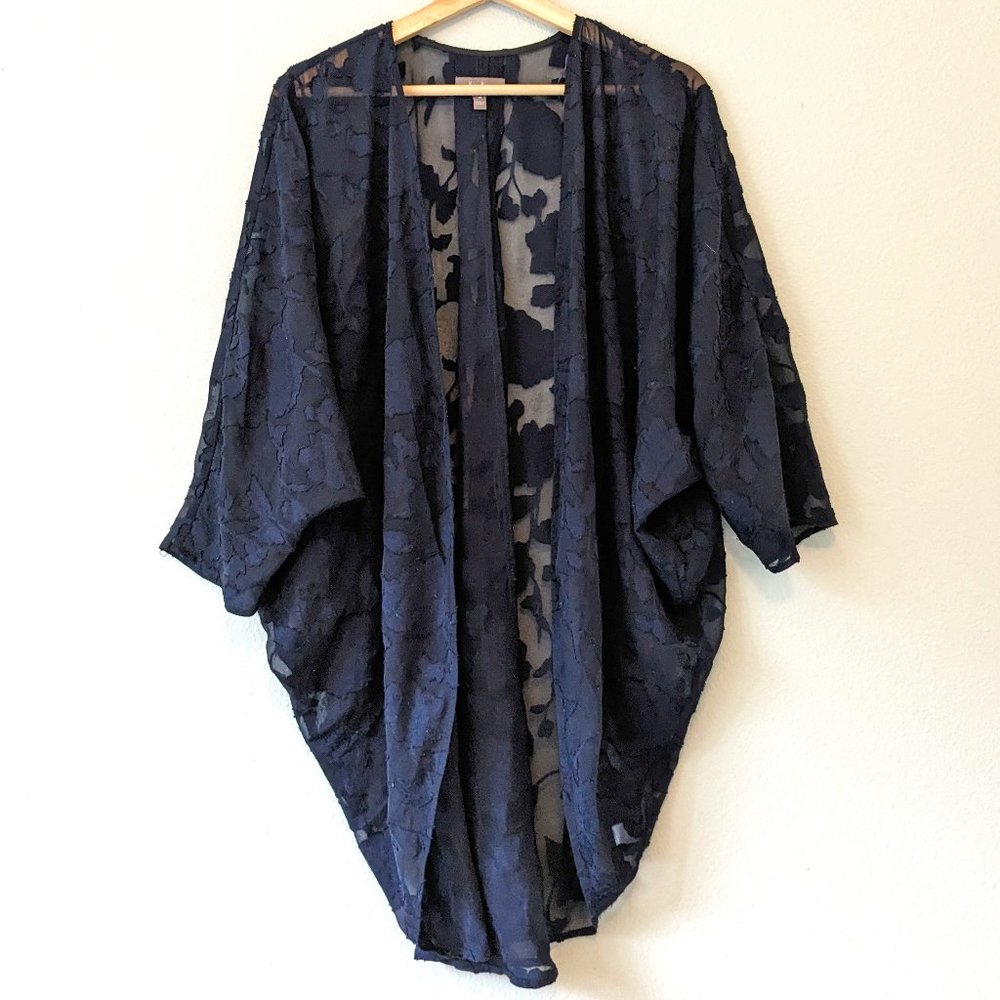 Open-front Blue Cardigan